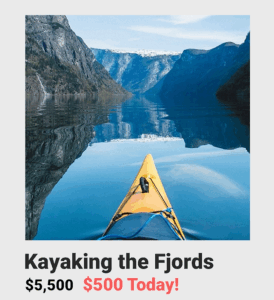 Multi-day tour pricing payment plan example